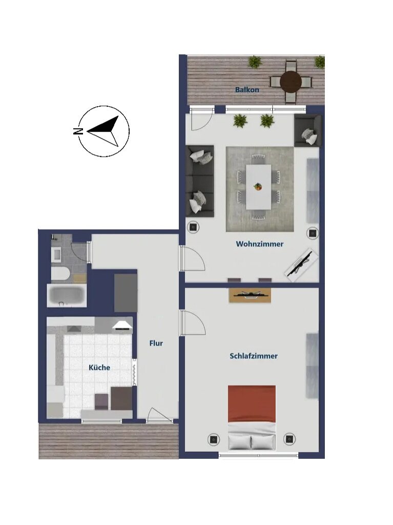 vermietete 2 Zimmer ETW und Garage in gepflegter Wohnanlage nahe Hülser Bruch