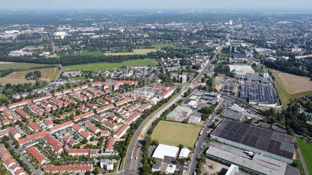 Blick über Schicksbaum Richtung Innenstadt Krefeld