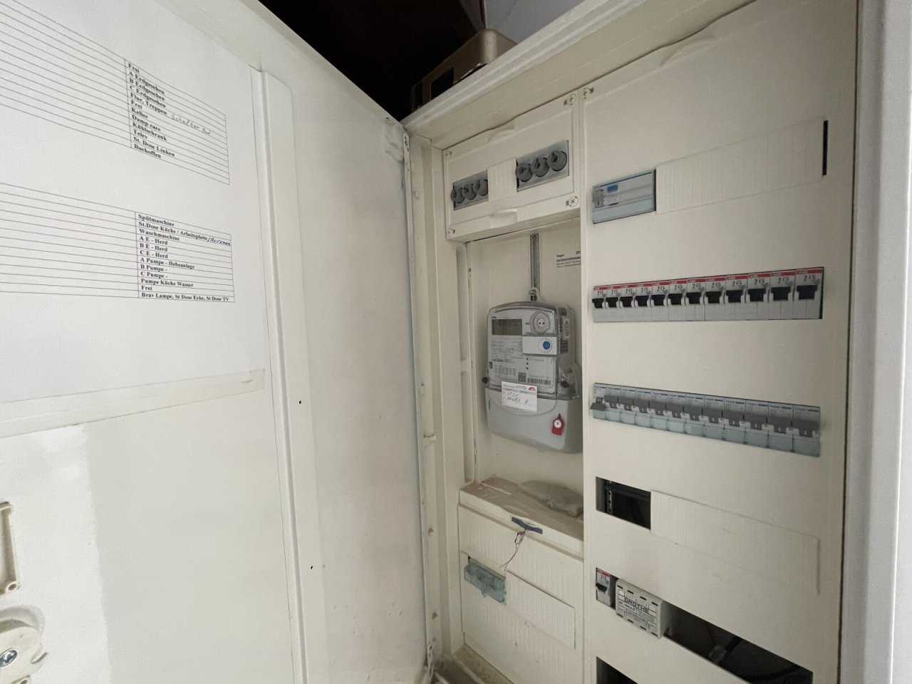 Blick in den Elektrokasten Blick in den Elektrokasten